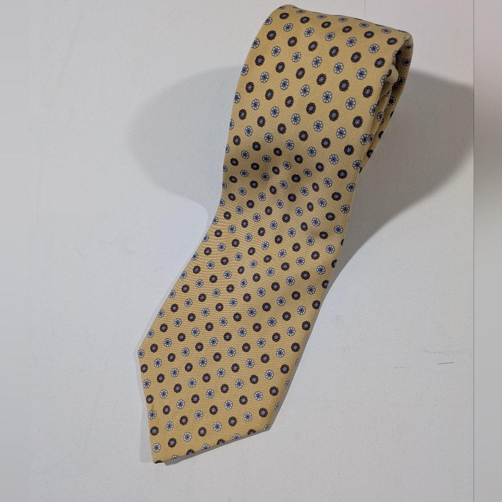 Valentino Yellow and Blue Patterned Silk Tie